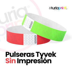Pulseras de Papel Tyvek SIN Impresión